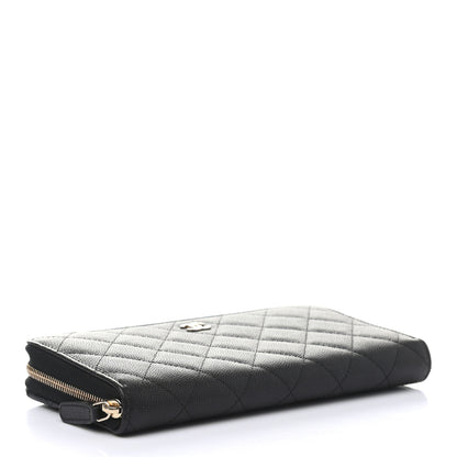 Chanel Caviar Quilted Large Gusset Zip Around Wallet Black 4 of 8