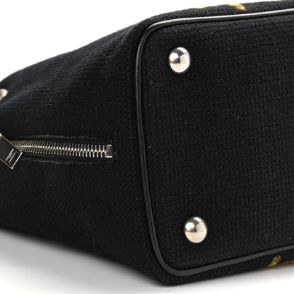 Saint Laurent Woven Wool Embroidered Baby Emmanuelle Bucket Bag Black 8 of 9