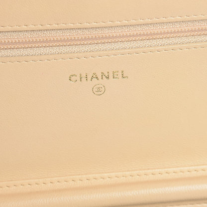 Chanel Lambskin Quilted Two Tone Wallet On Chain WOC Light Pink Burgundy 13 of 15