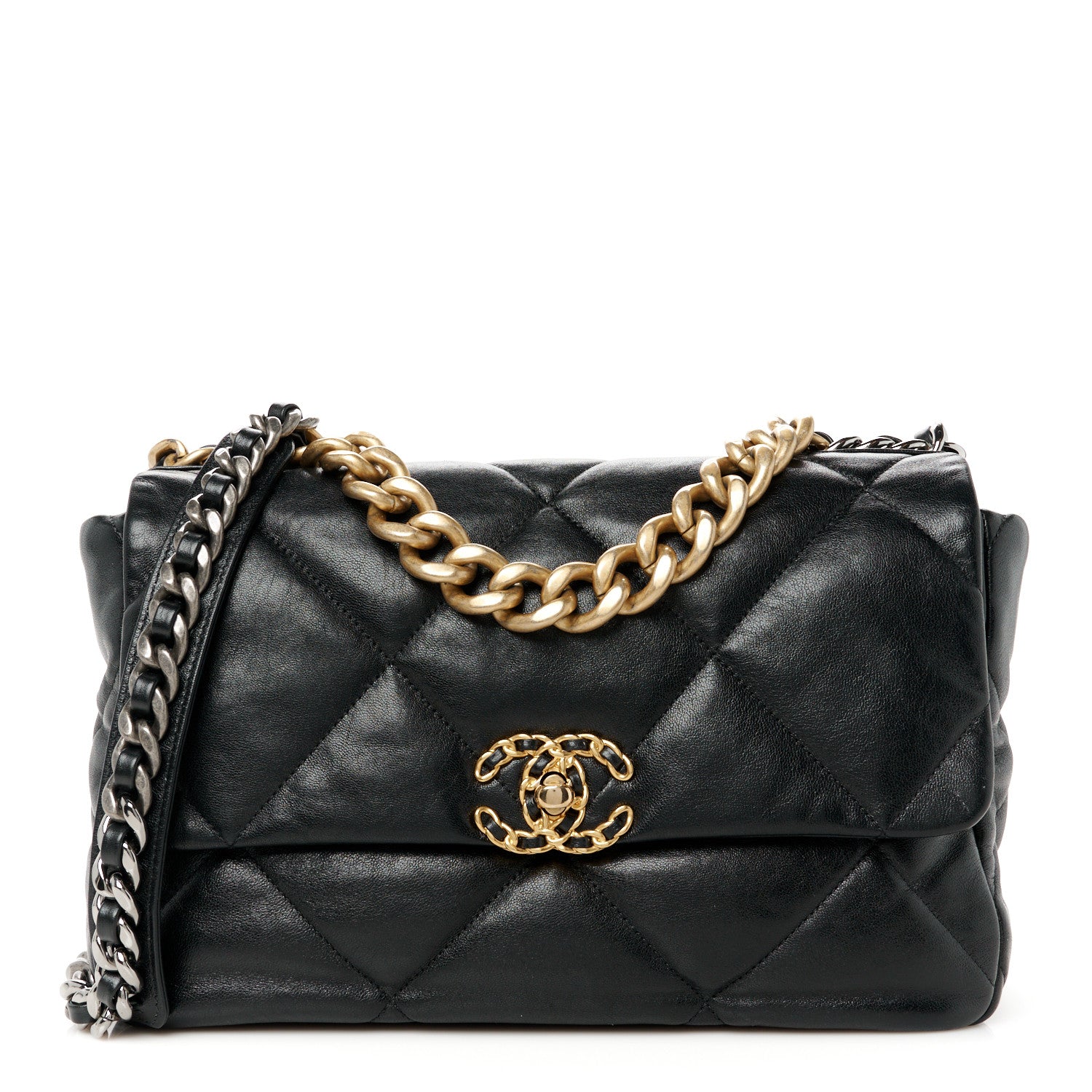 Chanel Lambskin Quilted Large Chanel 19 Flap Black 1 of 10