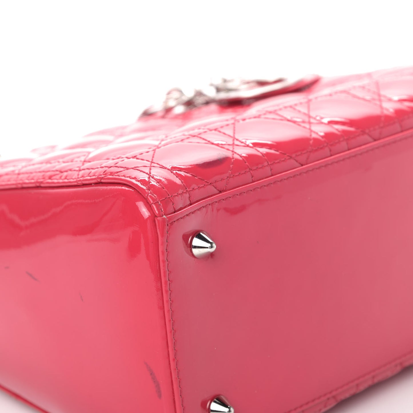 Patent Cannage Medium Lady Dior Fuchsia