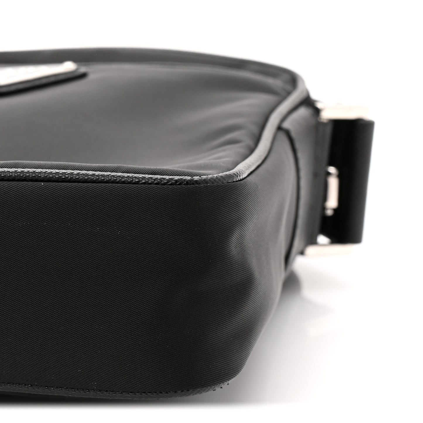 Tessuto Nylon Saffiano Pocket Messenger Shoulder Bag Black