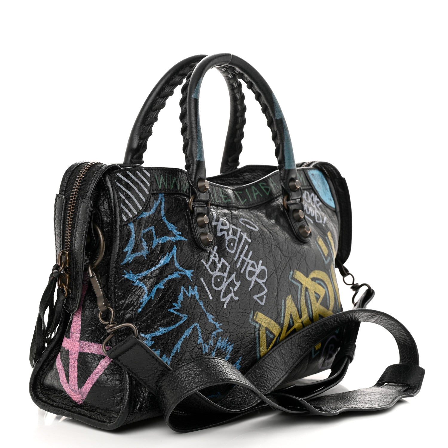 Balenciaga Agneau Graffiti All Over Classic Hardware S City Black Multicolor 3 of 10