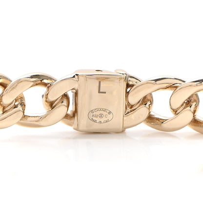 Chanel Metal CC Chain Link Choker Necklace L Gold 4 of 5