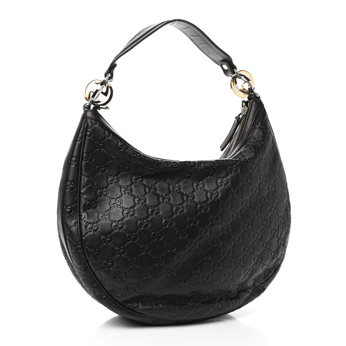 Guccissima Medium GG Twins Hobo Dark Brown
