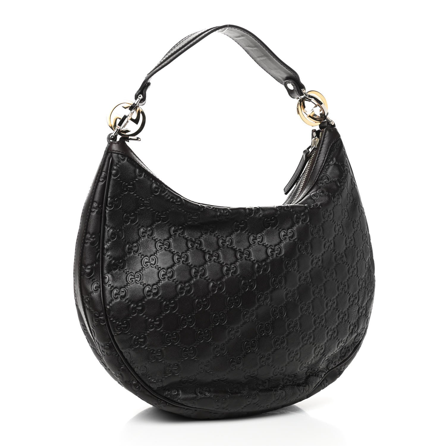 Gucci Guccissima Medium GG Twins Hobo Dark Brown 2 of 8