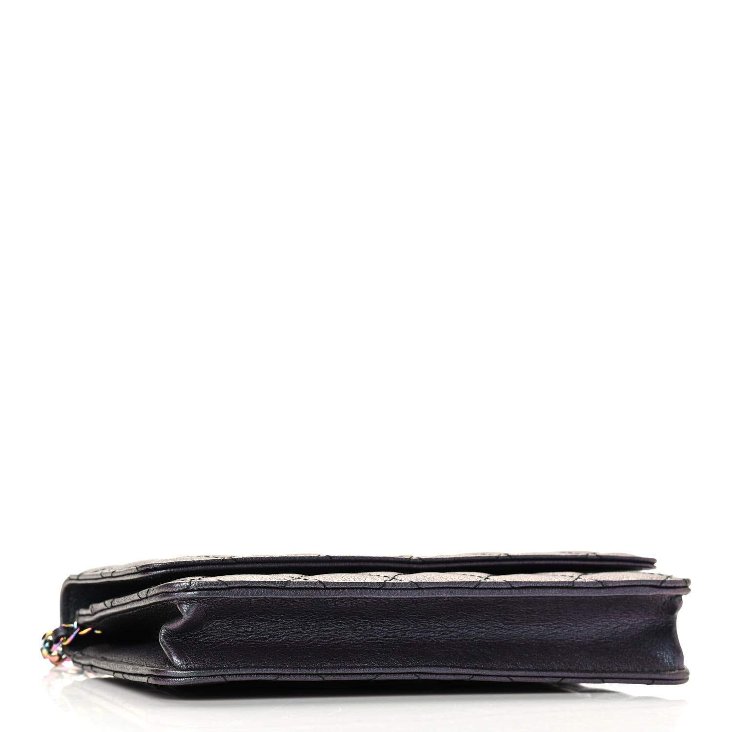 Chanel Iridescent Goatskin Quilted Wallet On Chain WOC Purp 3 of 9