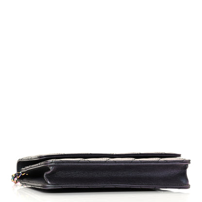 Chanel Iridescent Goatskin Quilted Wallet On Chain WOC Purp 3 of 9