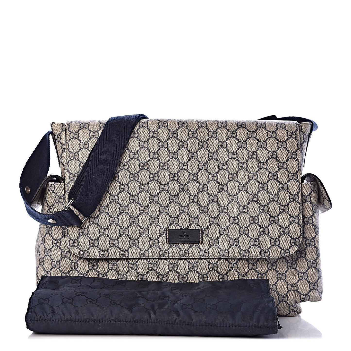 GG Plus Monogram Messenger Diaper Bag Navy