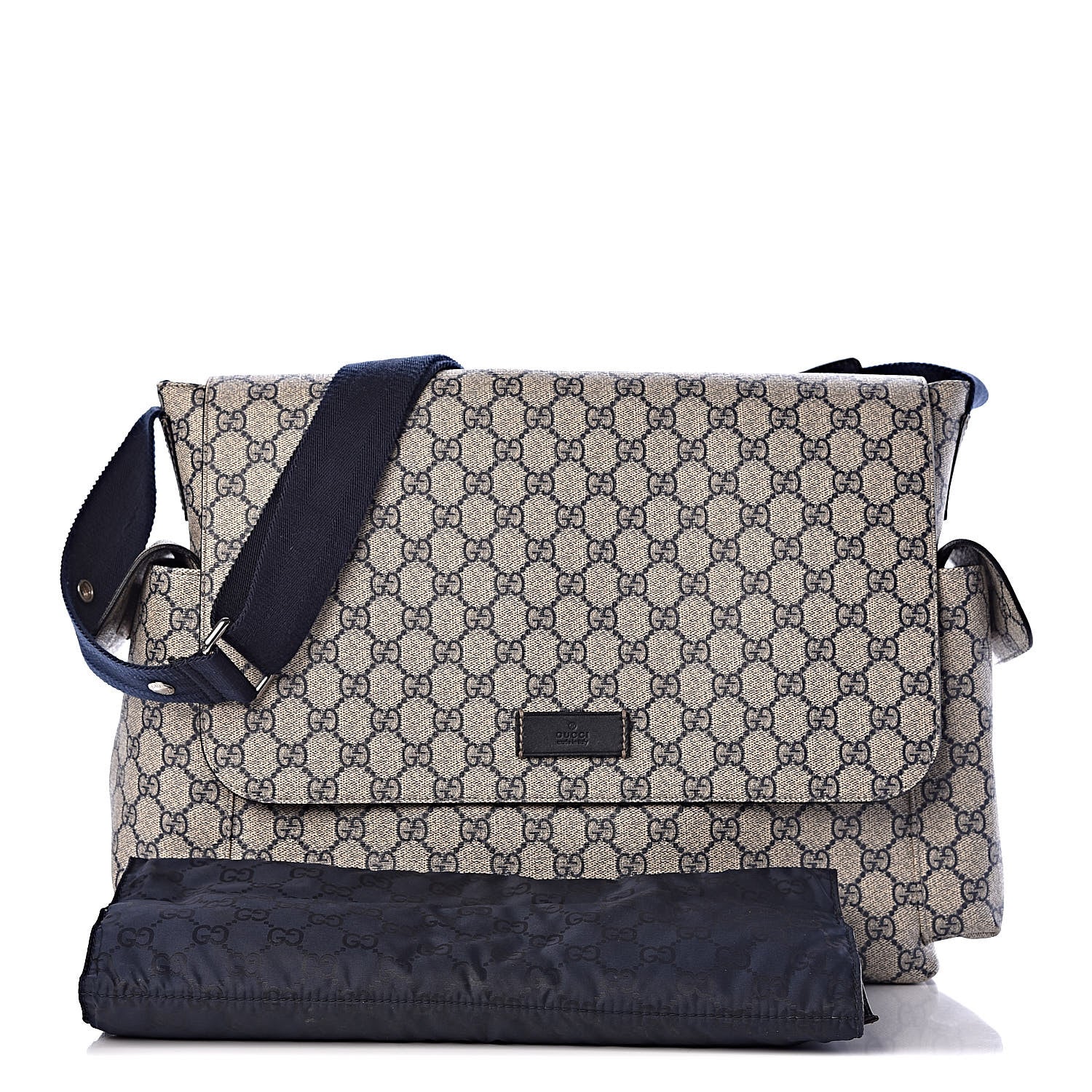 Gucci GG Plus Monogram Messenger Diaper Bag Navy 3 of 13