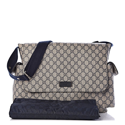 Gucci GG Plus Monogram Messenger Diaper Bag Navy 3 of 13