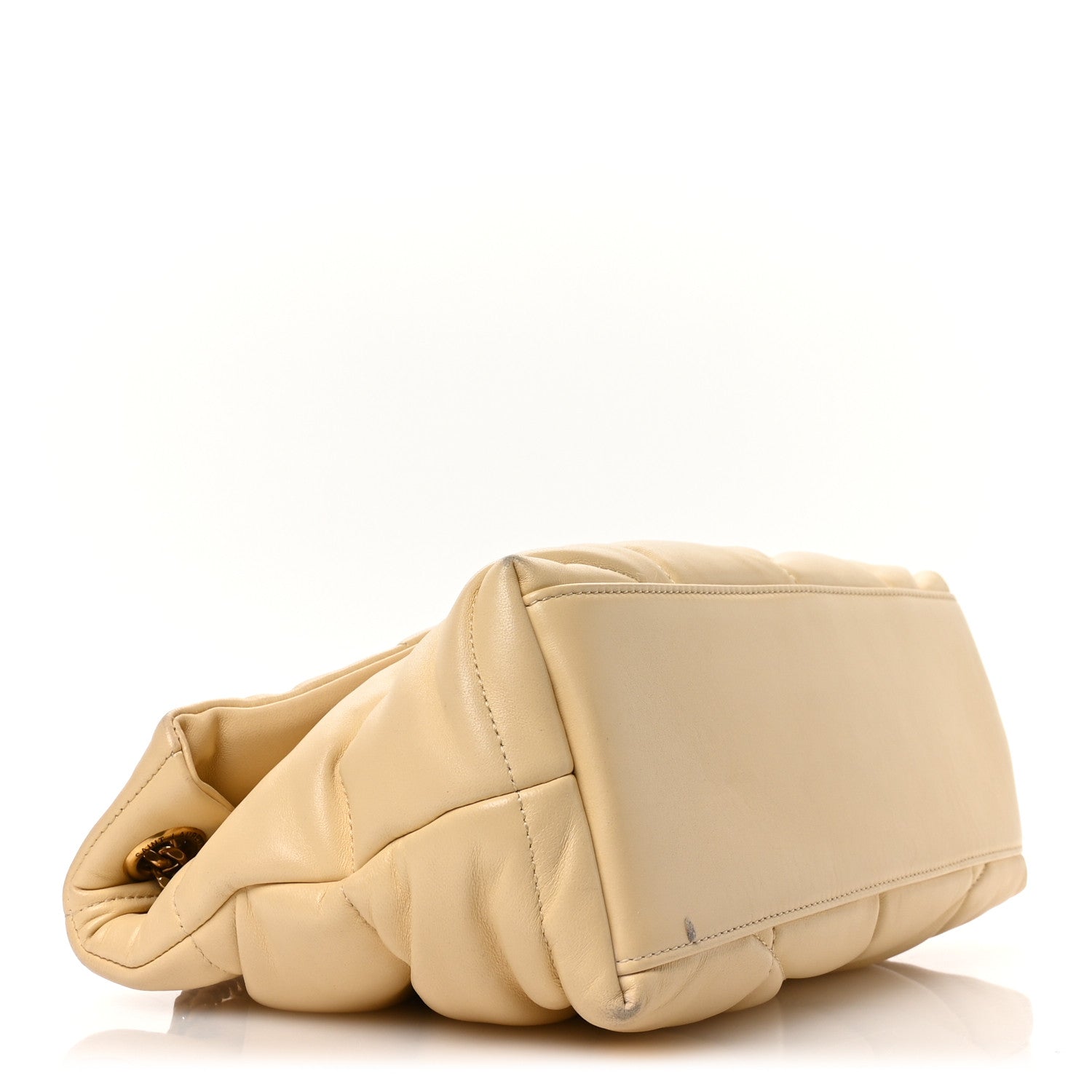 Saint Laurent Lambskin Quilted Small Loulou Puffer Monogram Chain Satchel Jaune Pale 4 of 10