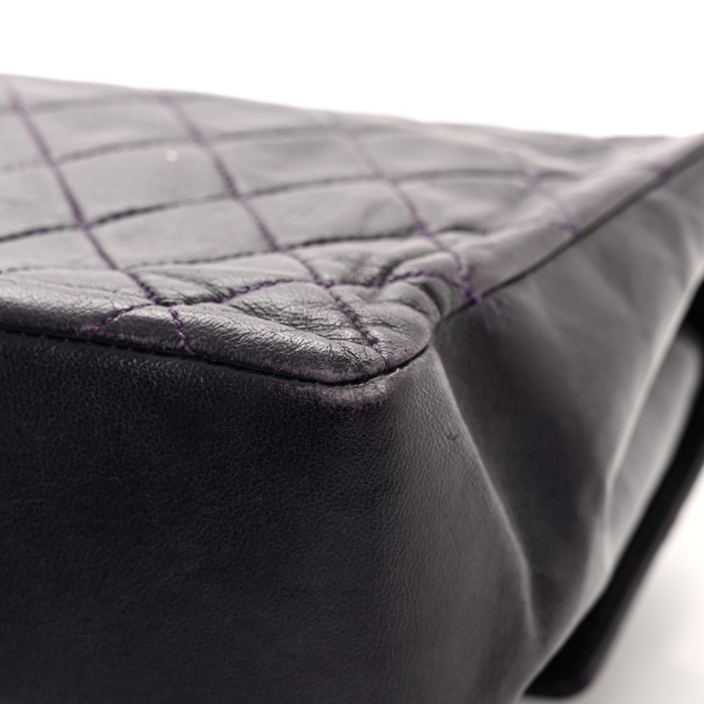 Lambskin Quilted Medium Kelly Flap Purple