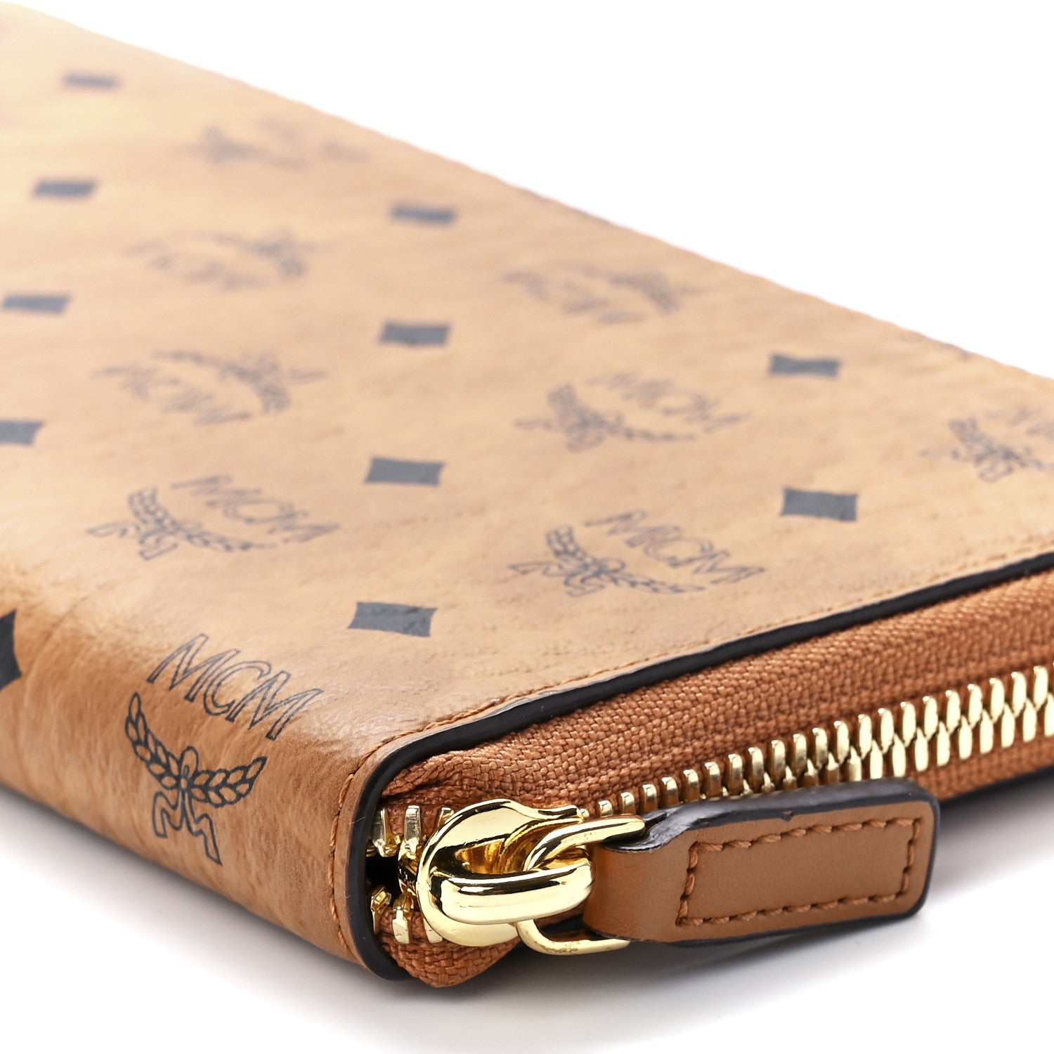 MCM Visetos Large Zip Around Wallet Cognac 11 of 11