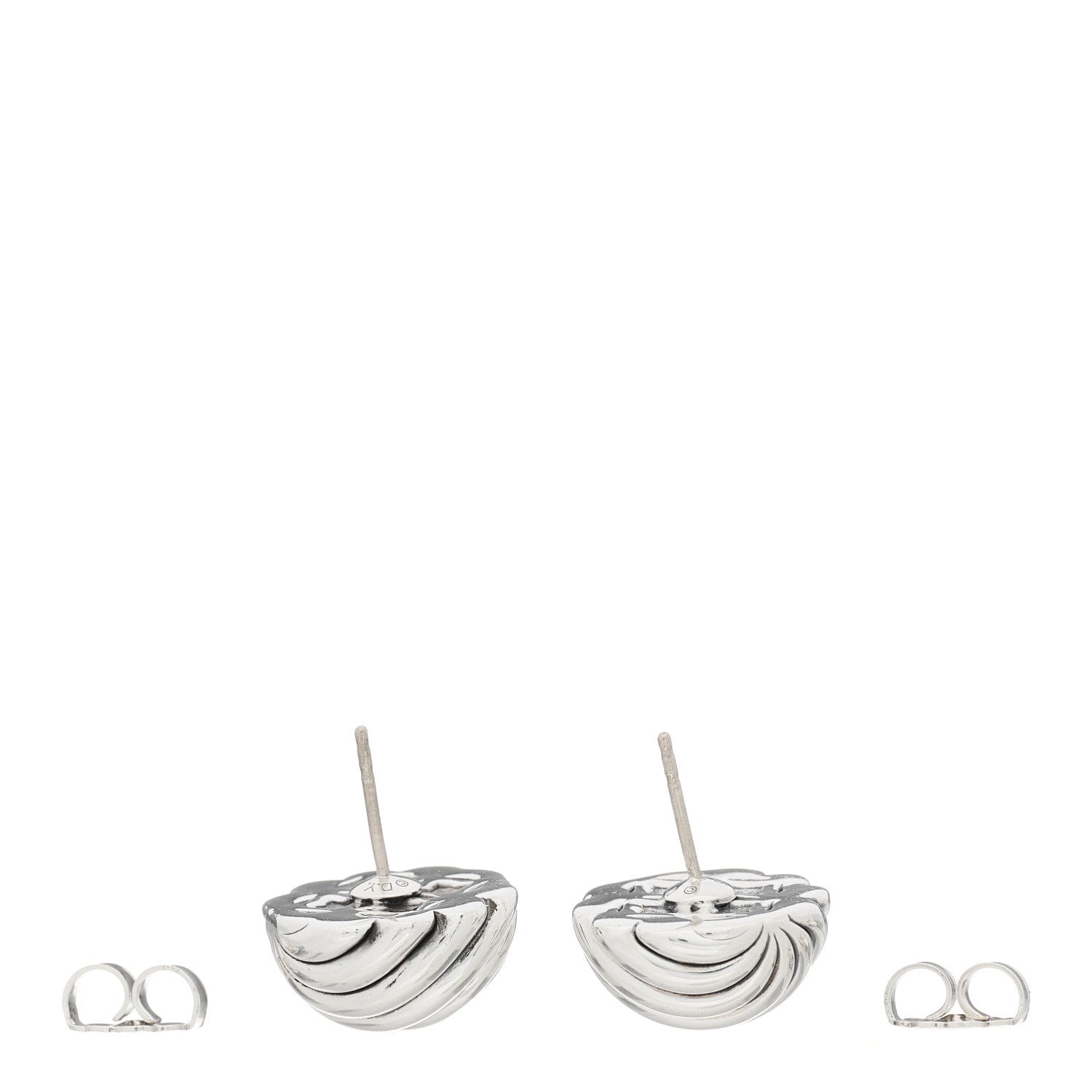 David Yurman Sterling Silver 17mm Sculpted Cable Stud Earrings 4 of 4