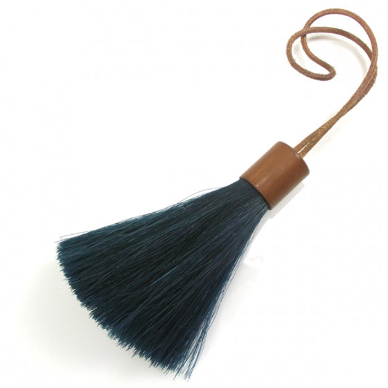 Horse Hair Barenia Tassel Bag Charm Bleu