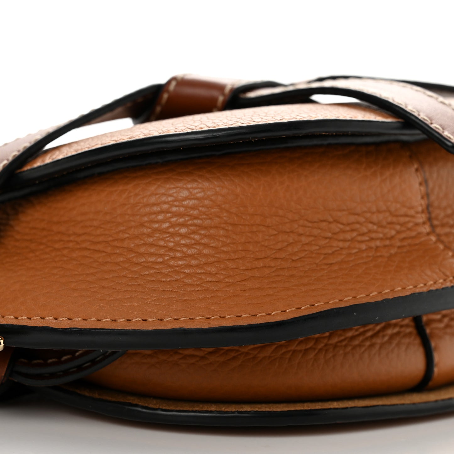 Grained Calfskin Mini Gate Crossbody Bag Caramel Pecan