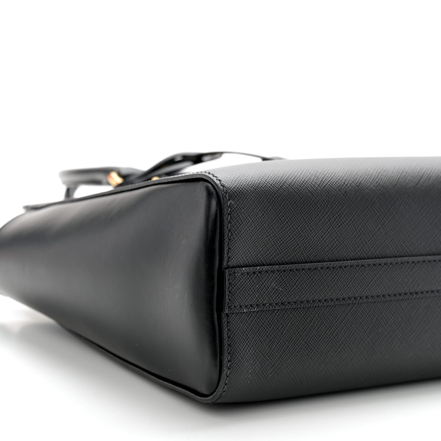 Prada Saffiano Soft Calfskin Small Zippered Tote Black 9 of 11