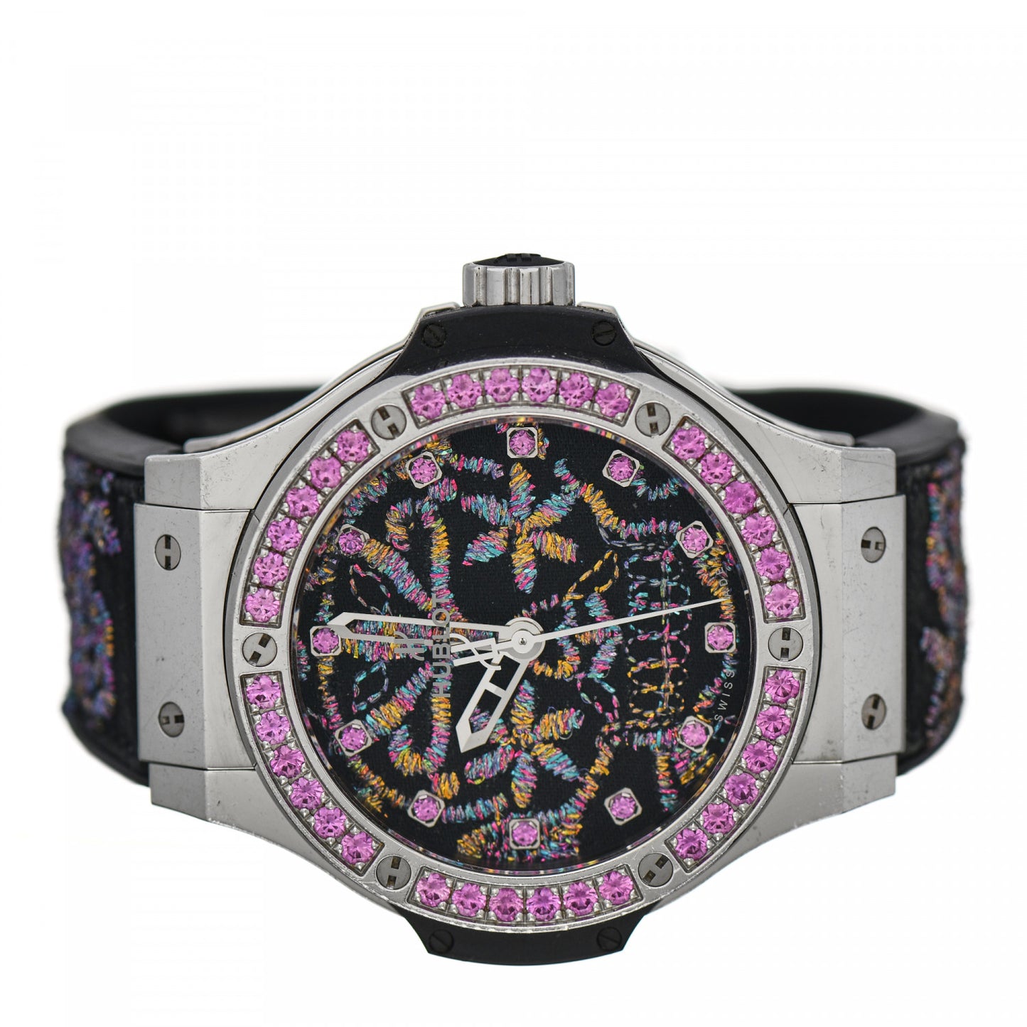 Stainless Steel Calfskin Sapphire 41mm Big Bang "Broderie Sugar Skull" Limited Edition Automatic Watch 343.SS.6599.NR.1233