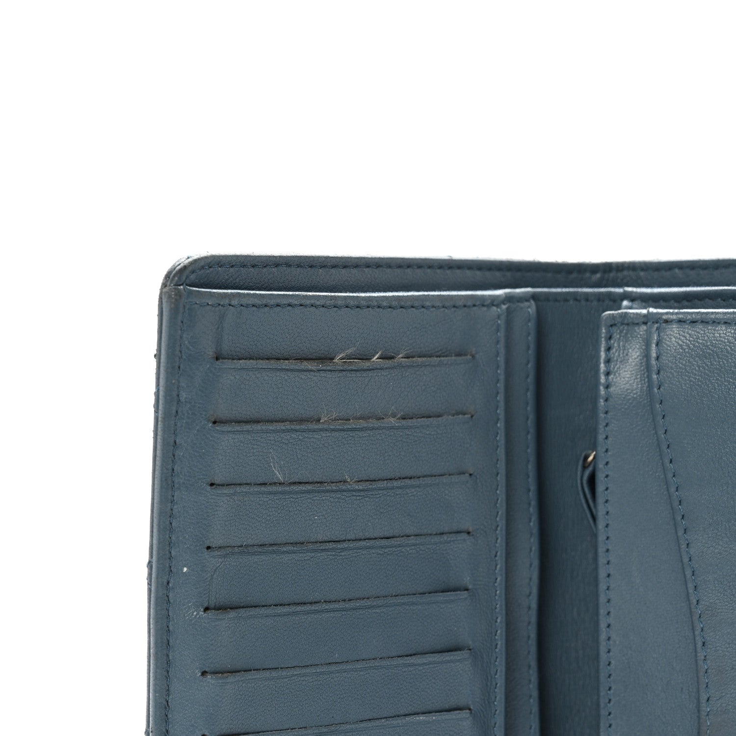 Chanel Lambskin Quilted Yen Wallet Blue 5 of 13