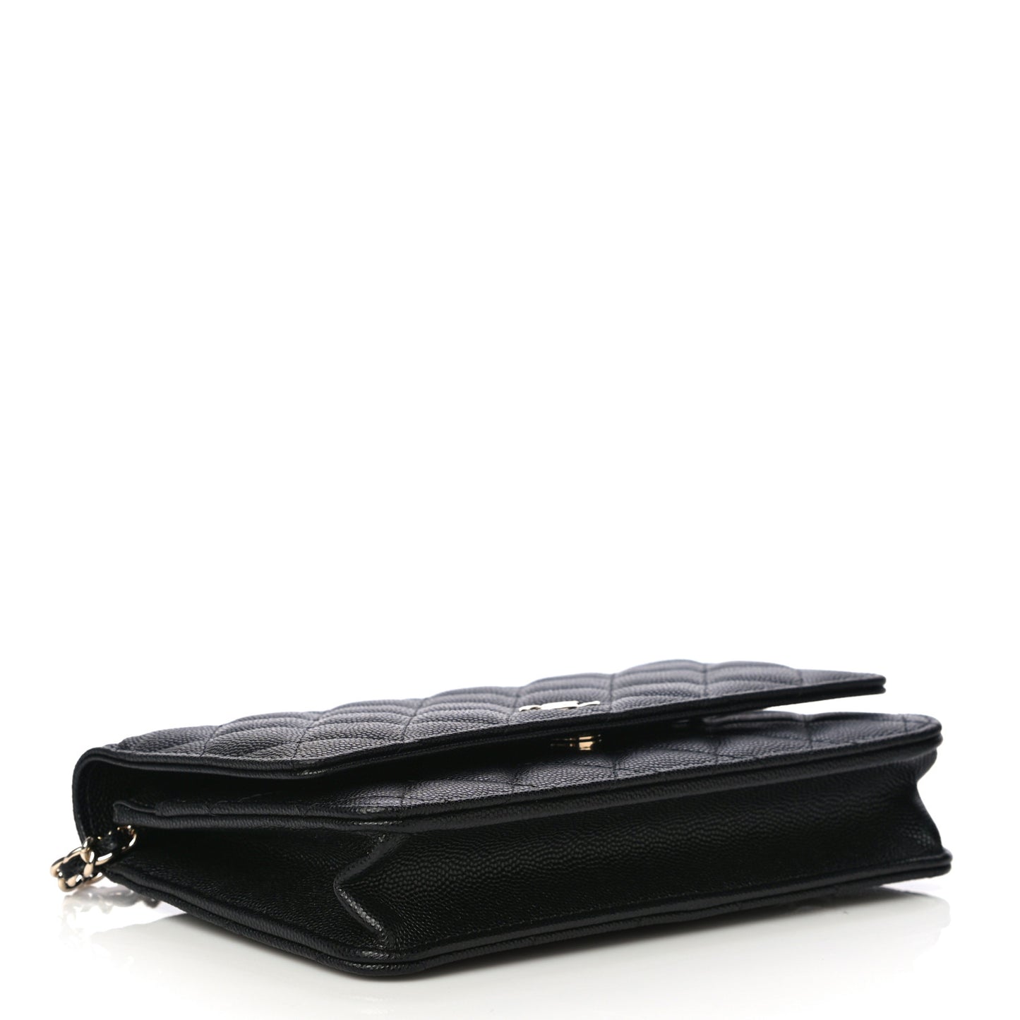 Caviar Quilted Wallet With Charms On Chain WOC Black