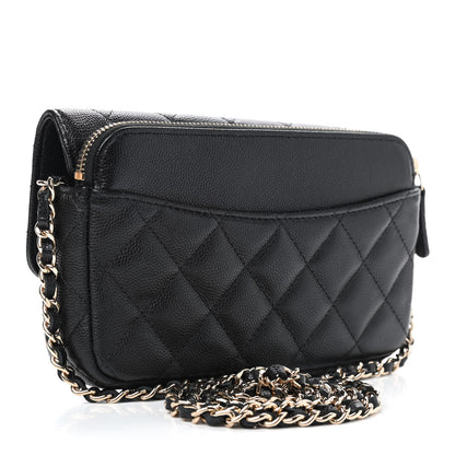 Chanel Caviar Quilted Flap Phone Holder With Chain Black 3 of 8