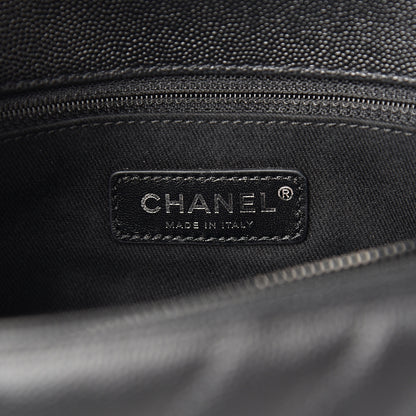 Chanel Caviar Chevron Quilted Small Coco Handle Flap So Black 5 of 9