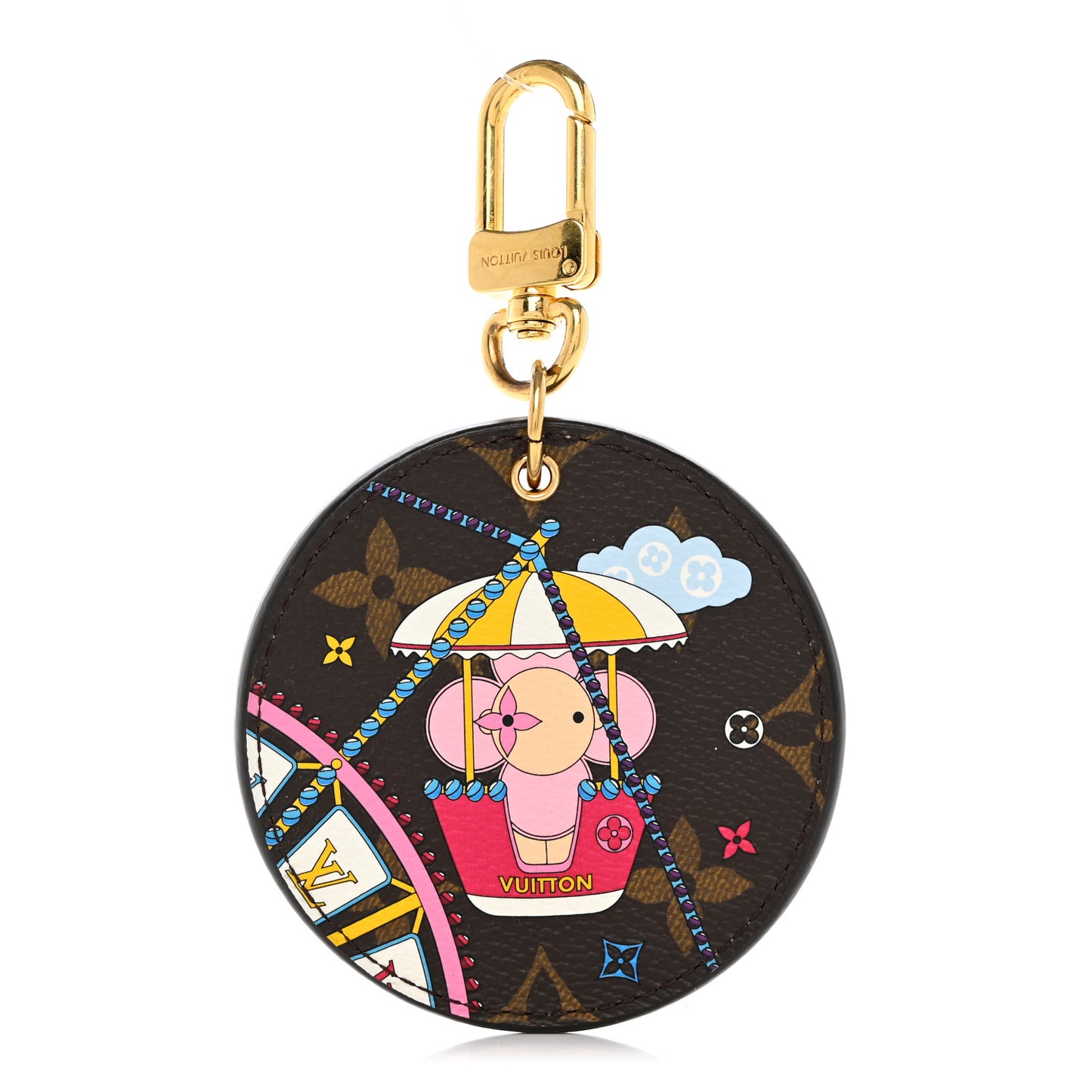 Monogram 2020 Christmas Animation Big Wheel Bag Charm Key Ring Rose Ballerine