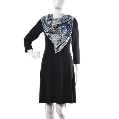 Hermes Silk Le Jardin De La Maharani Scarf 90 Marine Ciel White 2 of 4