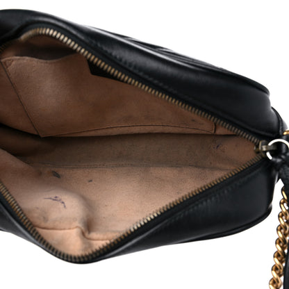 Gucci Calfskin Matelasse Small GG Marmont Chain Shoulder Bag Black 5 of 18