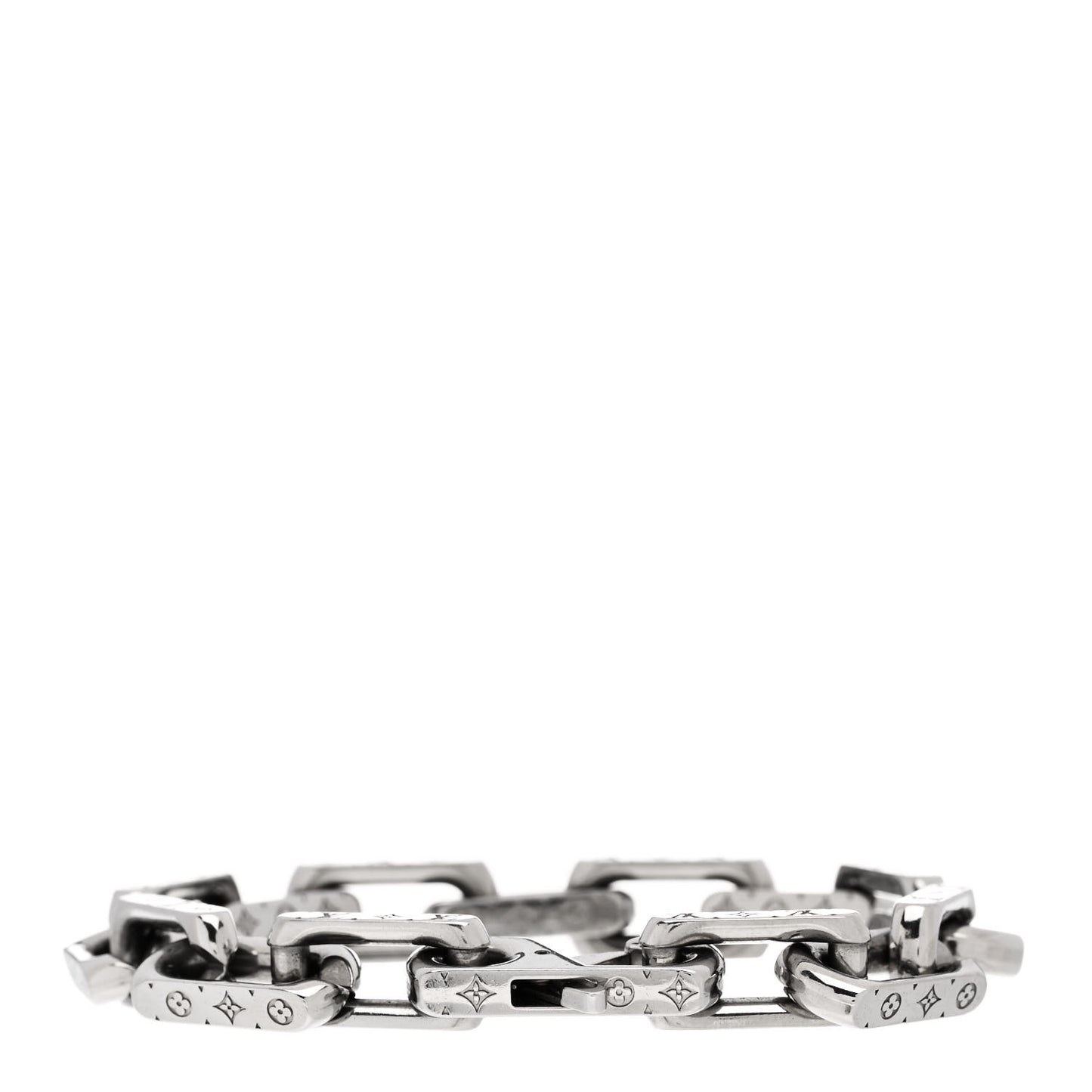 Monogram Chain Bracelet L Silver