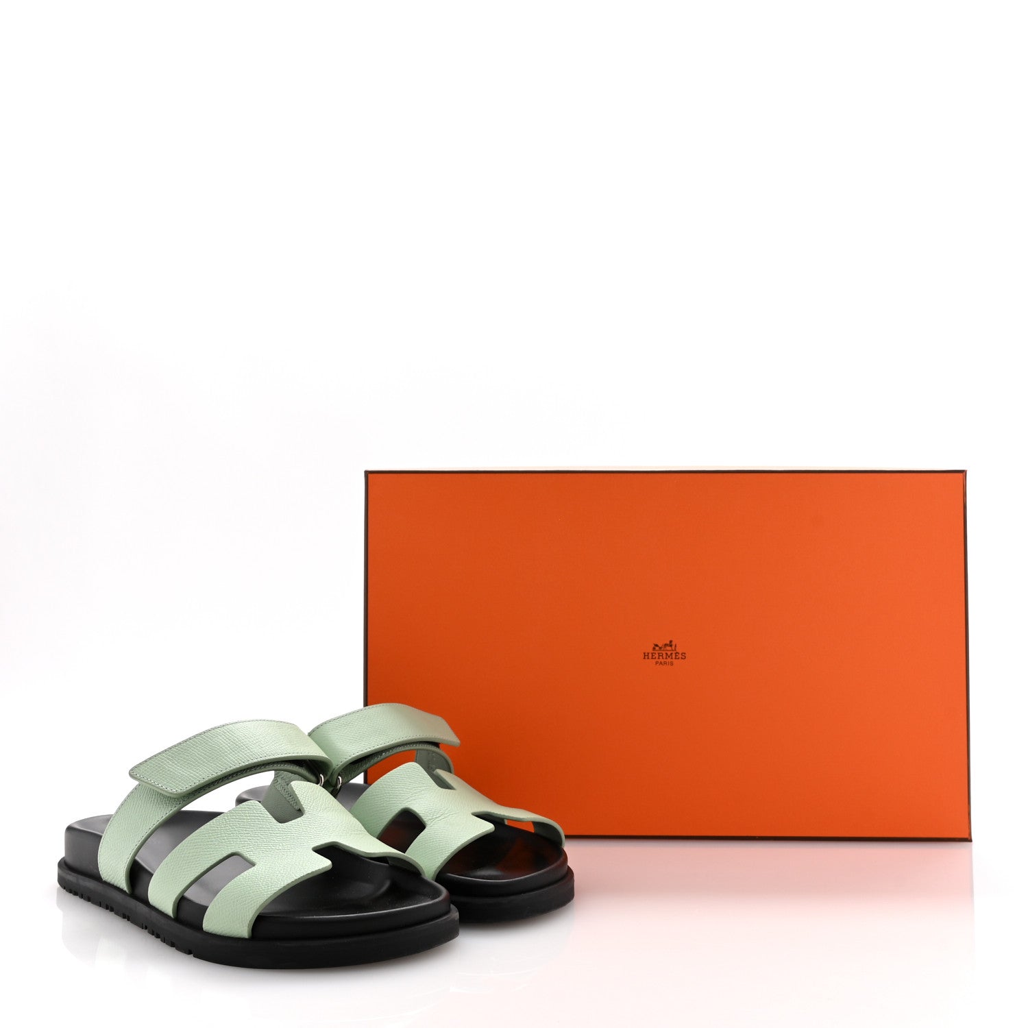 Hermes Epsom Womens Chypre Sandals 36.5 Vert Jade 10 of 10