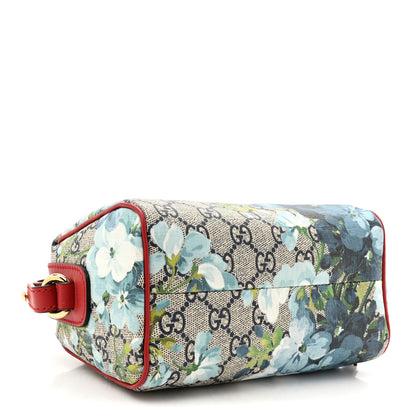 Gucci GG Supreme Monogram Blooms Mini Boston Navy Blue Hibiscus 4 of 10