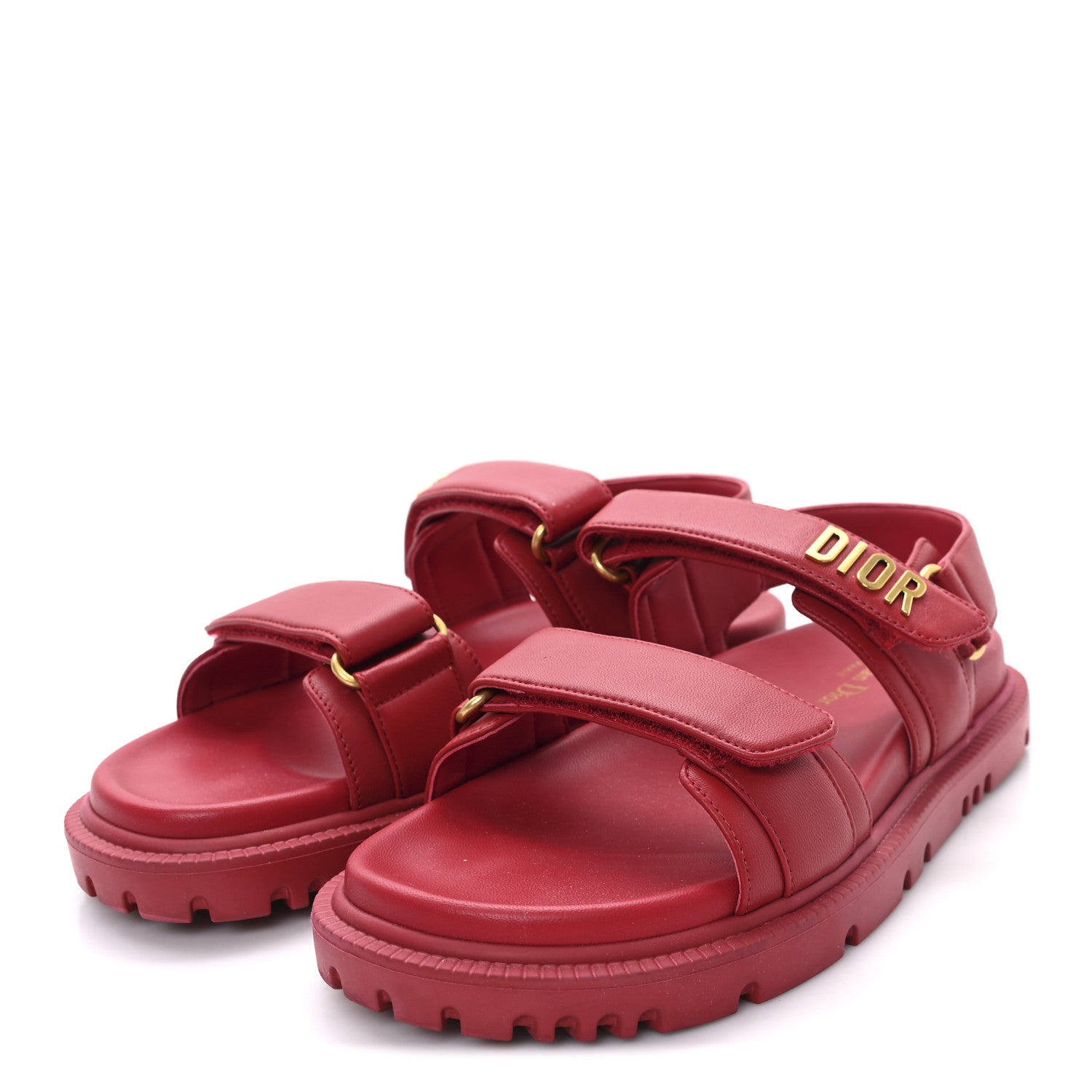 Christian Dior Lambskin Dioract 10mm Sandals 38.5 Cherry 4 of 10