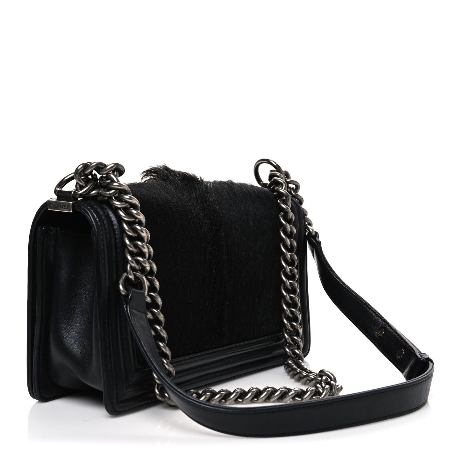 Chanel Goat Hair Medium Celtic Boy Flap Black 3 of 11
