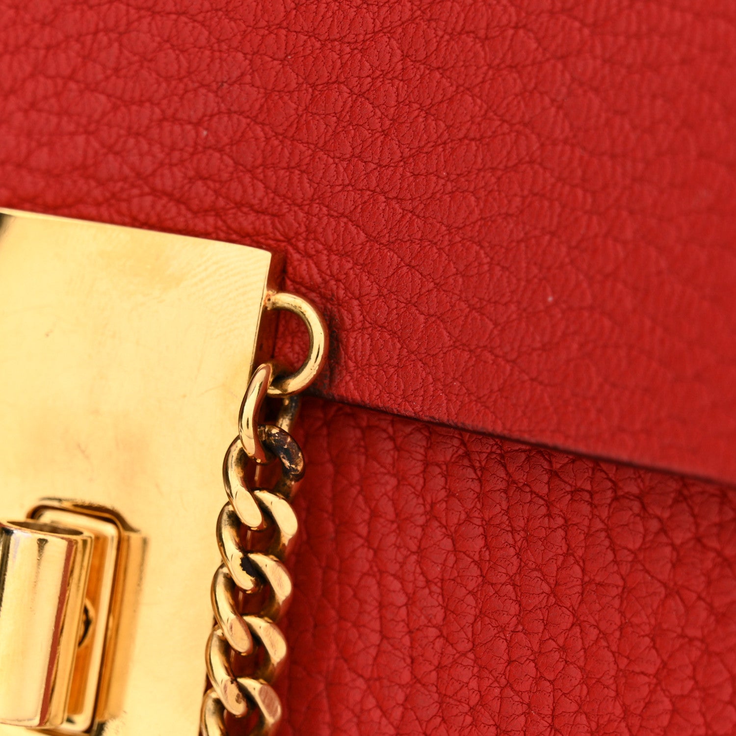 Chloe Grained Lambskin Mini Drew Shoulder Bag Plaid Red 11 of 11