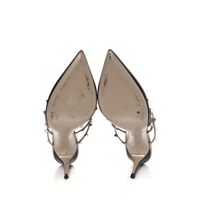 Valentino Garavani Nappa Rockstud 90mm Cage Mules 40.5 Black Poudre 5 of 7