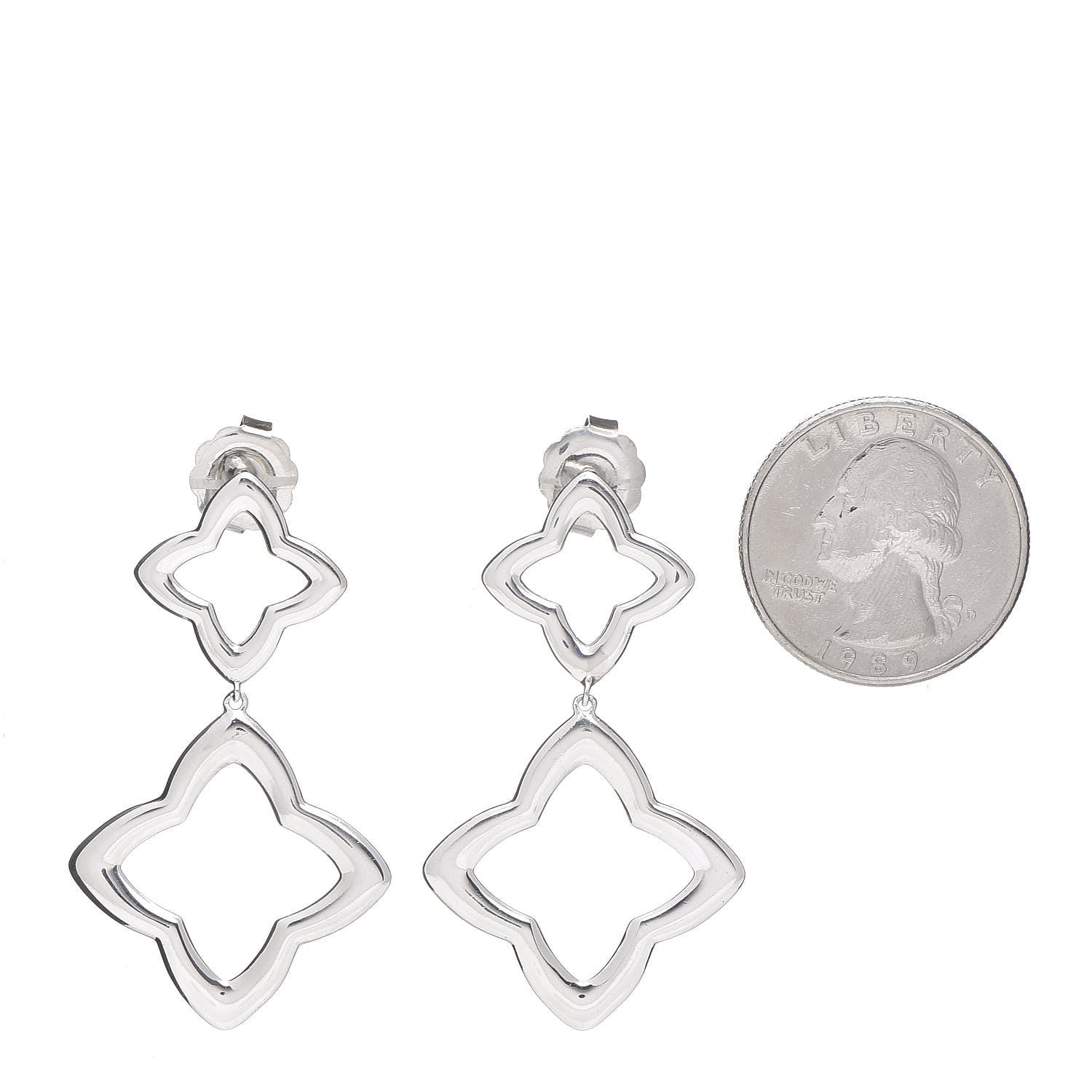David Yurman Sterling Silver Quatrefoil Drop Earrings 2 of 4