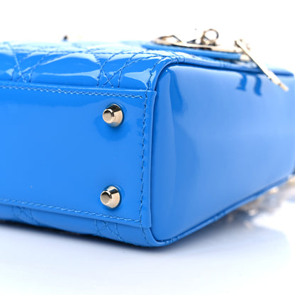 Christian Dior Patent Cannage Mini Lady Dior Blue 8 of 8
