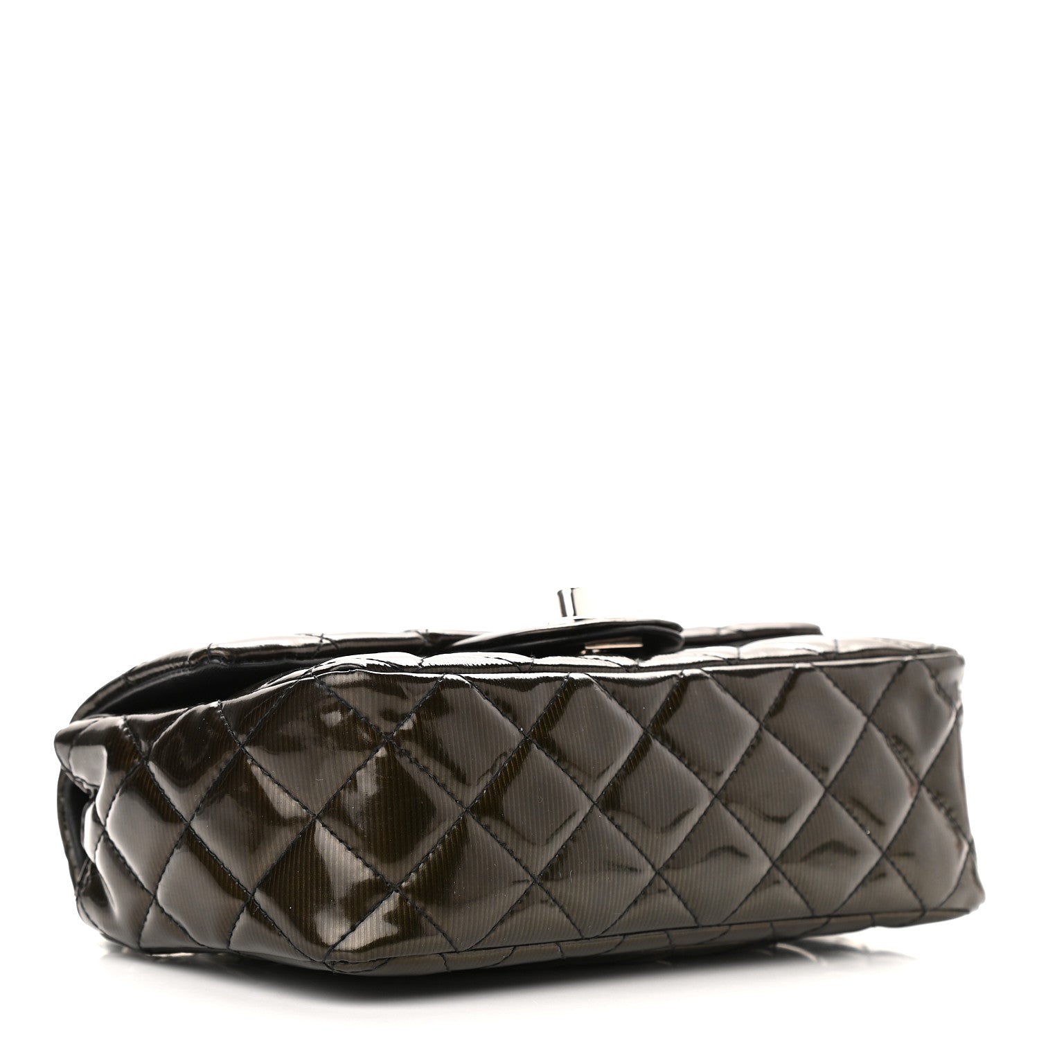 Chanel Striated Patent Quilted Mini Rectangular Flap Black 4 of 9