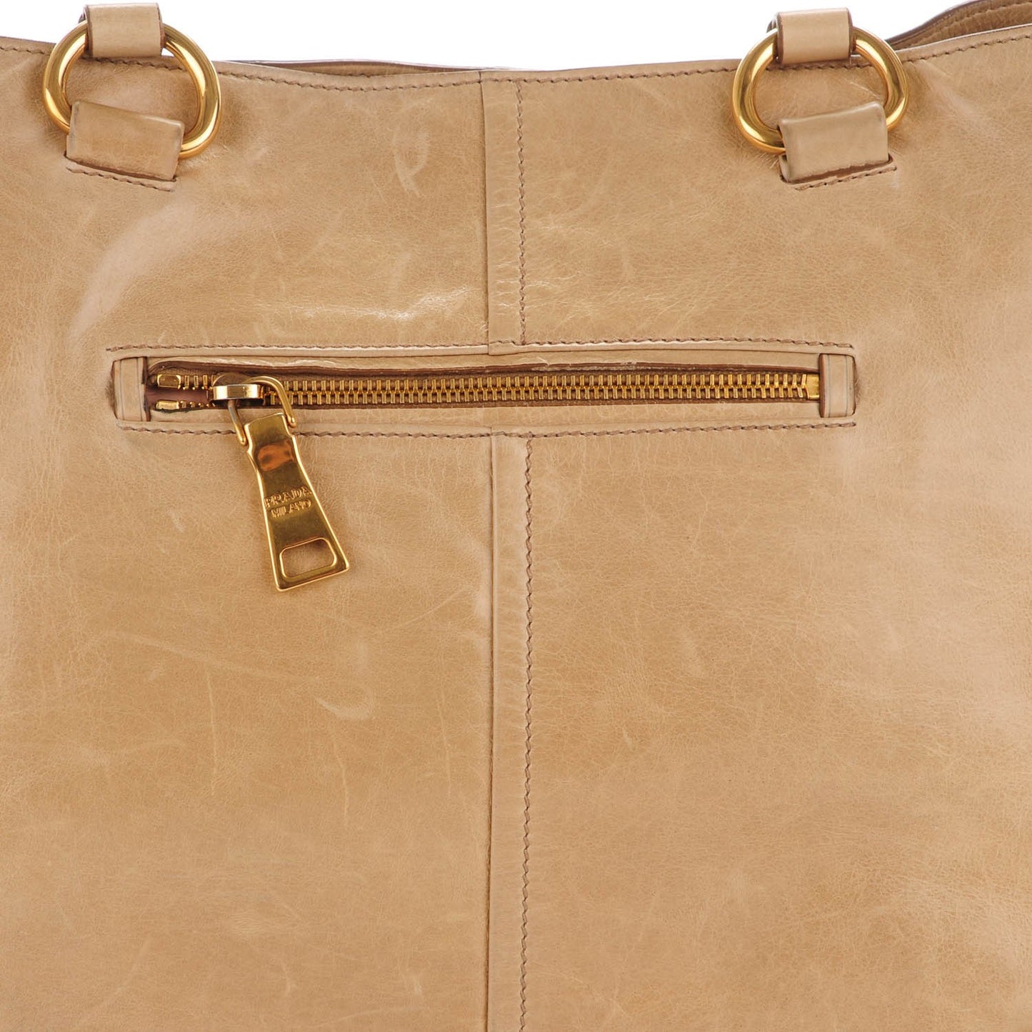 Vitello Shine Shoulder Bag Quarzo
