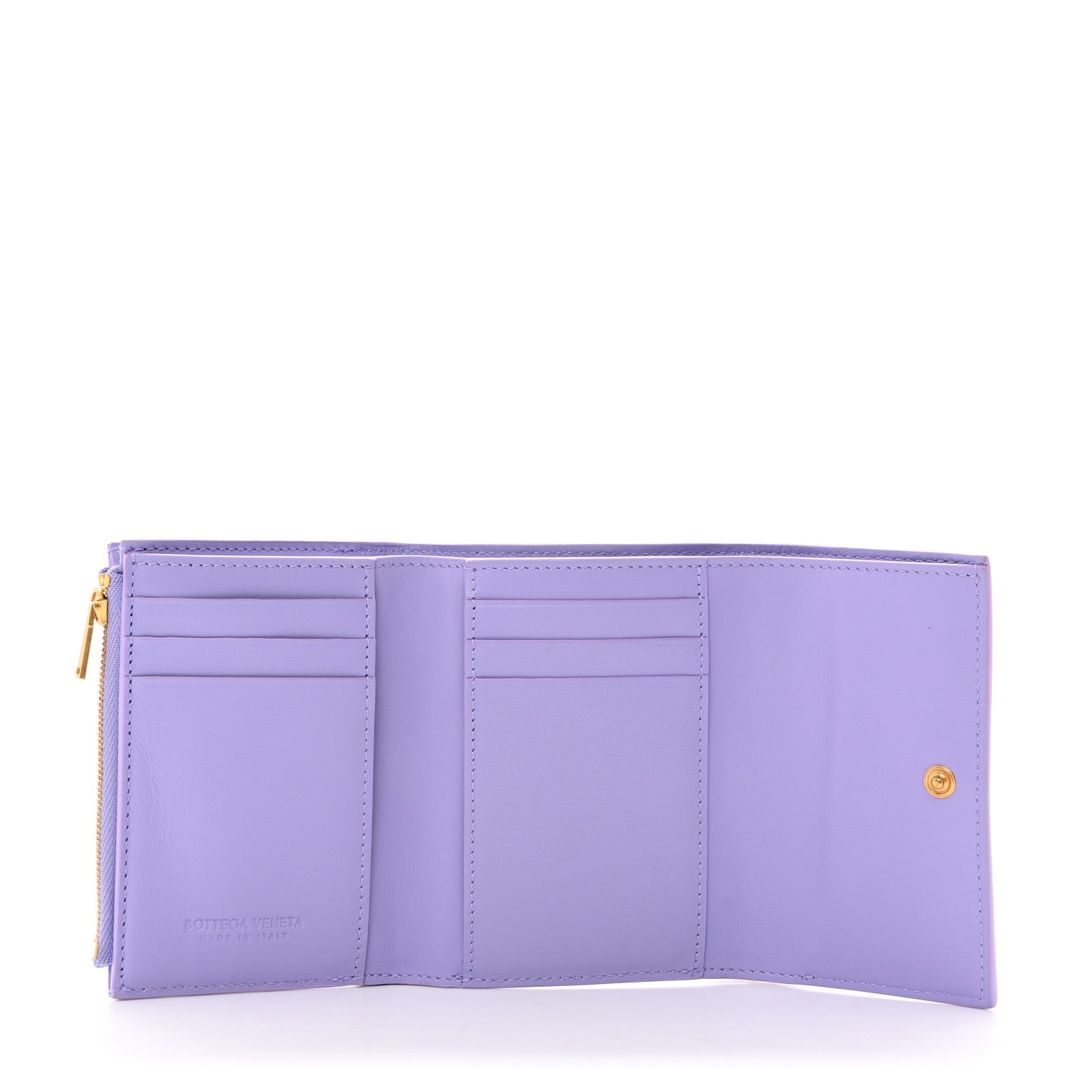 Bottega Veneta Nappa Calfskin Maxi Intrecciato Cassette Tri-Fold Wallet Wisteria 5 of 7