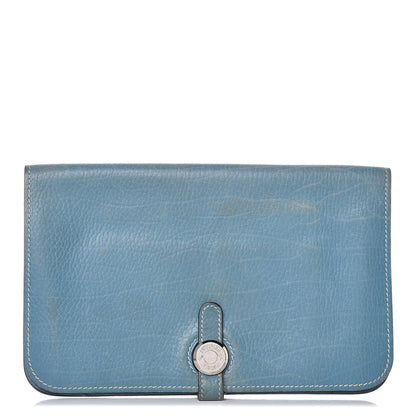 Hermes Togo Dogon Duo Wallet Blue Jean 1 of 11