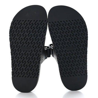 Hermes Calfskin Womens Chypre Sandals 35.5 Black 5 of 8