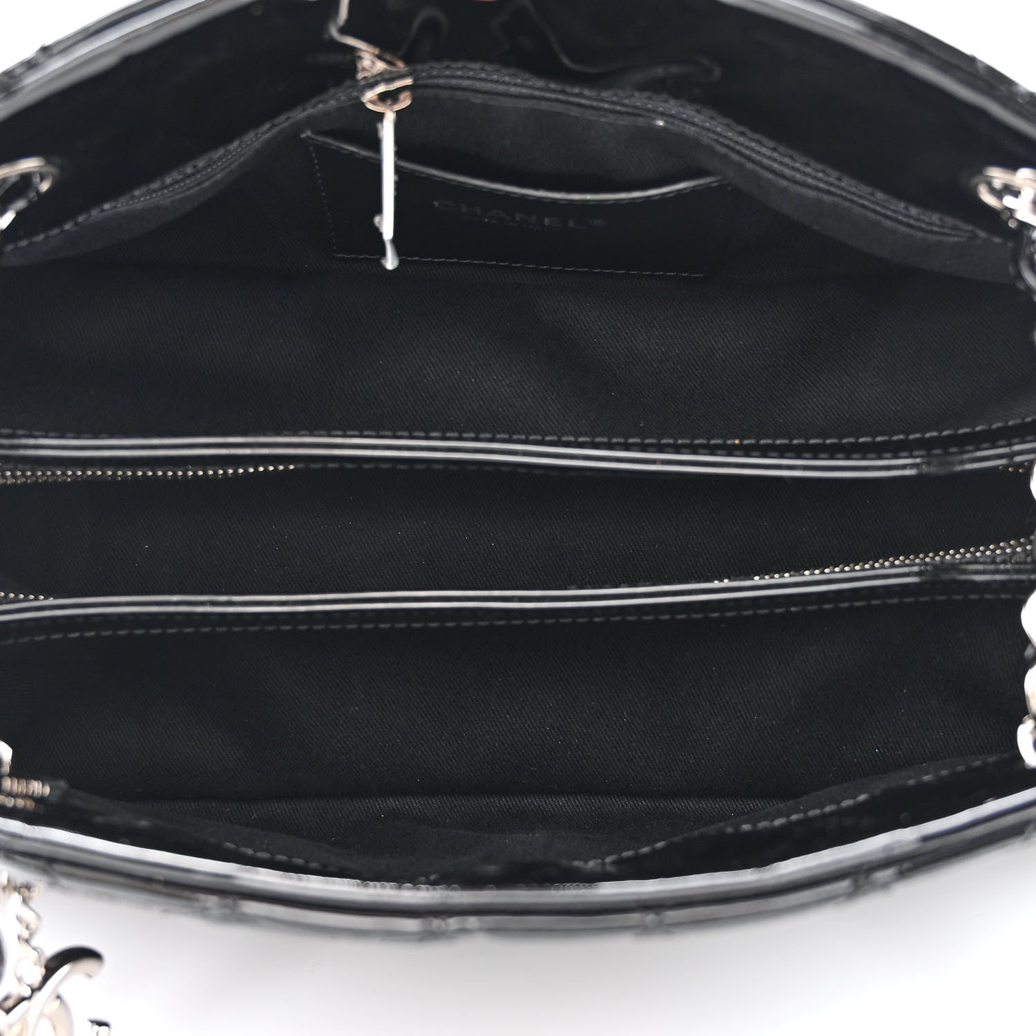 Chanel Patent Quilted Medium Just Mademoiselle Bowling Bag Black 5 of 10