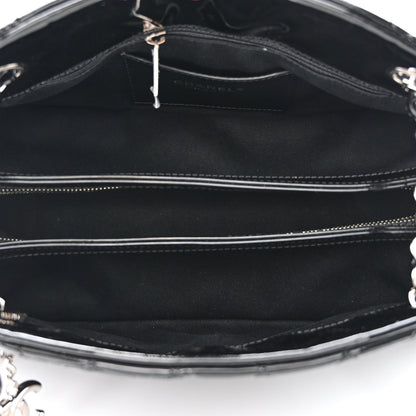 Chanel Patent Quilted Medium Just Mademoiselle Bowling Bag Black 5 of 10