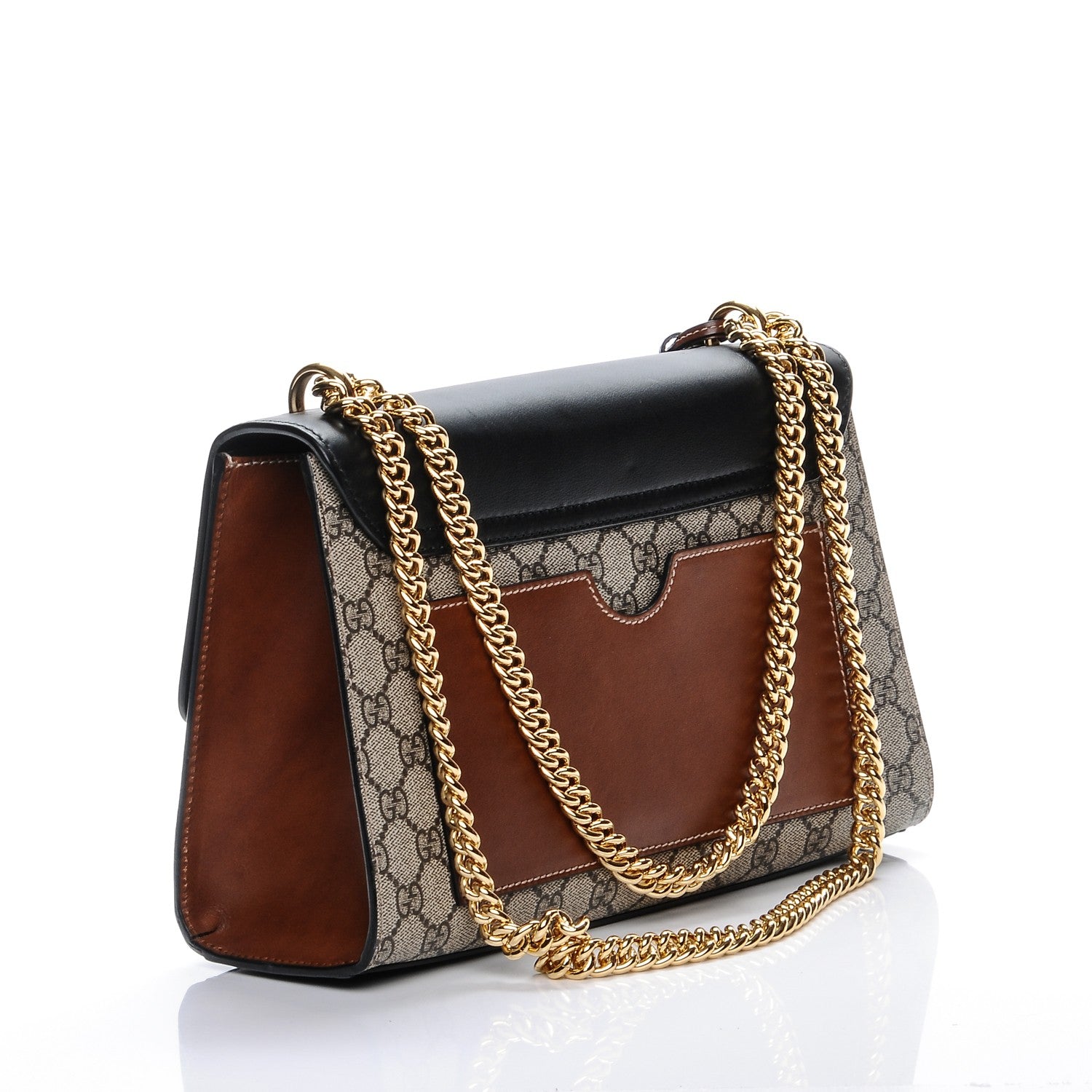 Gucci GG Supreme Monogram Calfskin Medium Padlock Shoulder Bag Beige Black Cuir 3 of 8