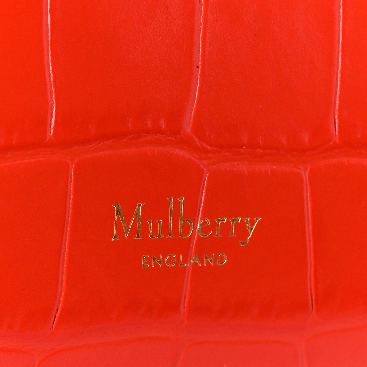 Shiny Crocodile Embossed Micro Seaton Hibiscus Red