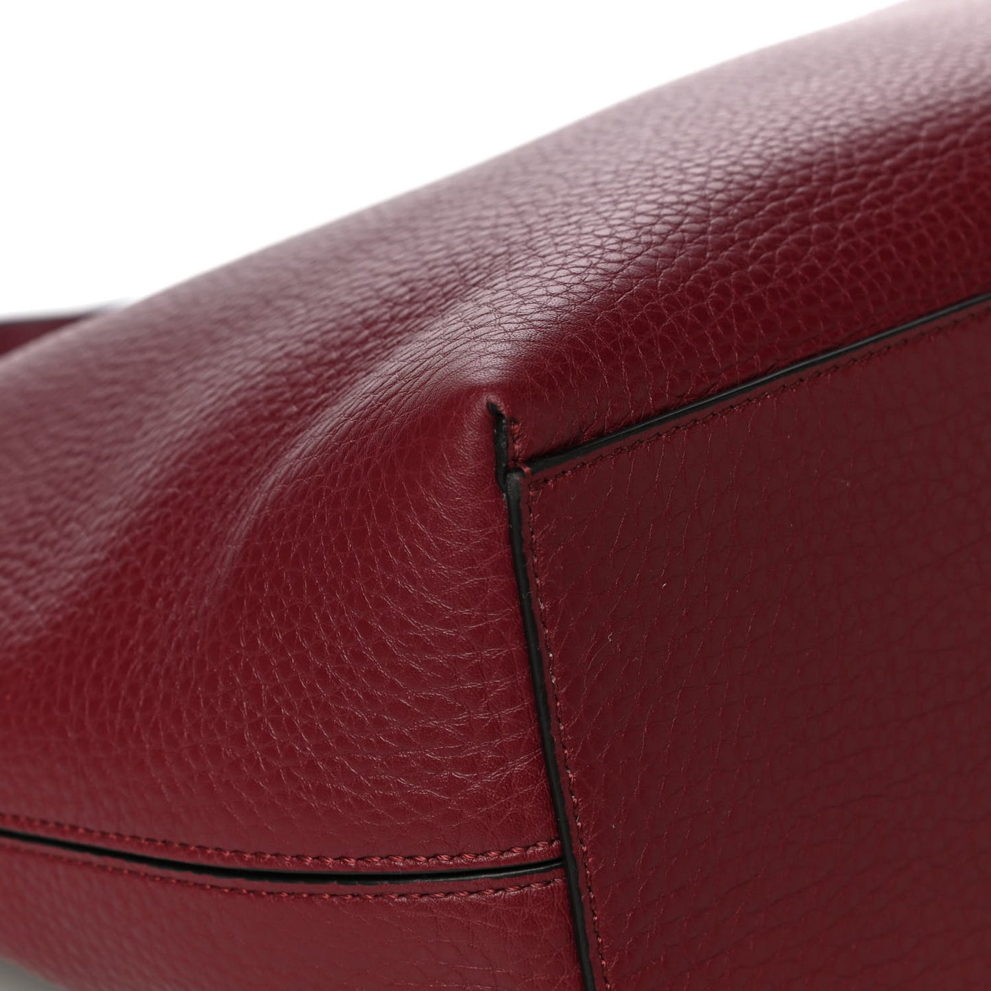 Grained Calfskin Rockstud Shoulder Tote Cerise