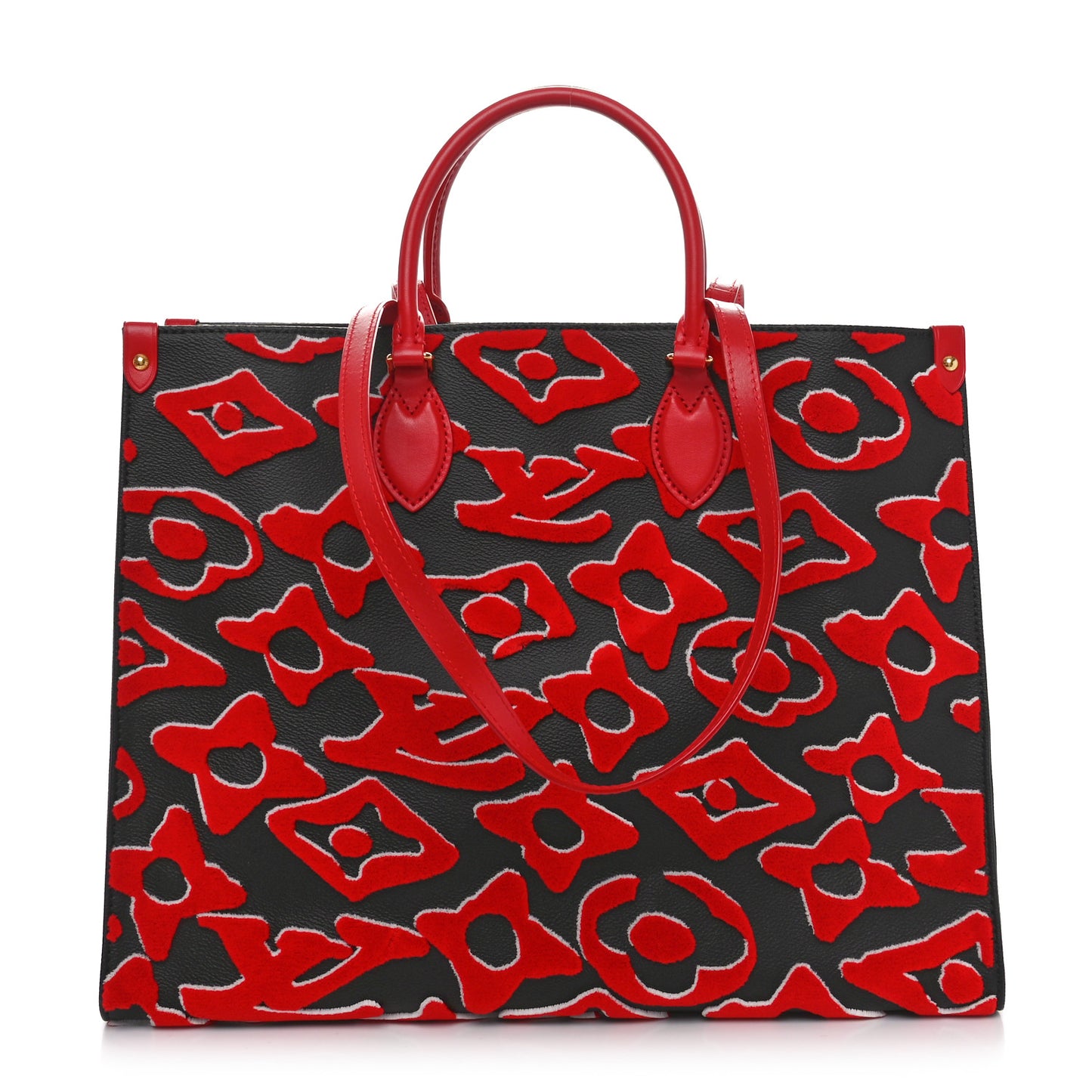 X UF Tufted Monogram Onthego GM Black Red
